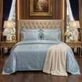 Texture Velvet Flat Bed Sheet Sky Blue image 0