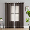 SHEER NET CURTAINS - BROWN image 0