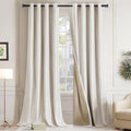 Premium Velvet Blackout Curtains Cream ( 2 Curtains Set ) image 0