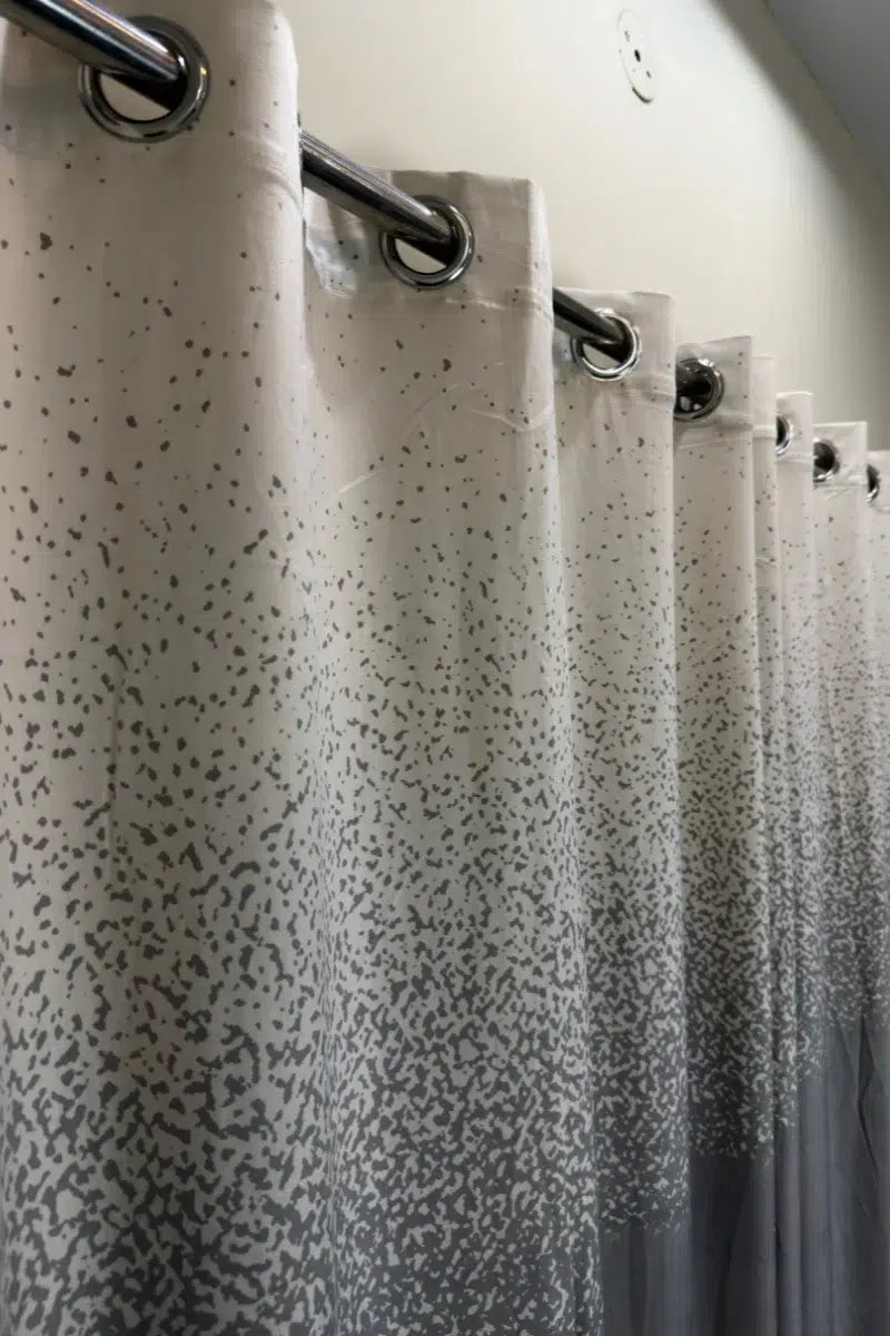 SILVER GREY SPECKLED OMBRE VELVET CURTAINS – SET OF 2 PANELS image 1