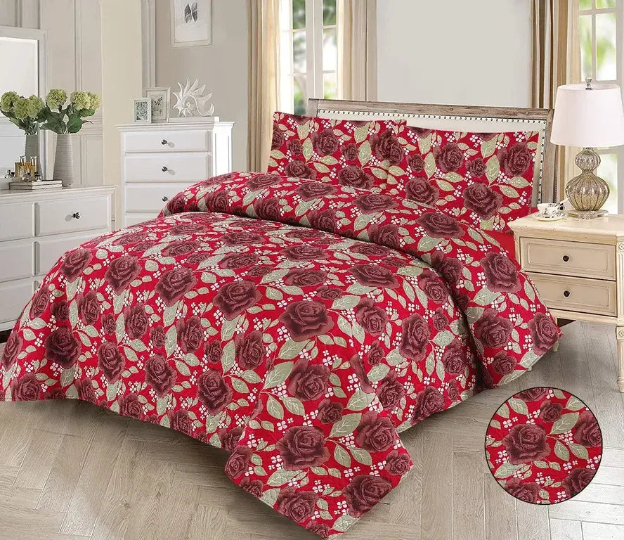 Regal Bloom Printed Bedspread - 3Pcs image 0