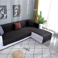 COTTON QUILTED L-SHAPE SOFA RUNNER- BLACK image 0