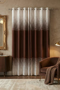 BROWN SPECKLED OMBRE VELVET CURTAINS – SET OF 2 PANELS image 0