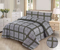 Pixel Plaid Printed Bedspread - 3Pcs image 0
