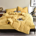 Cotton Reversible Duvet Cover Set - Yellow image 0