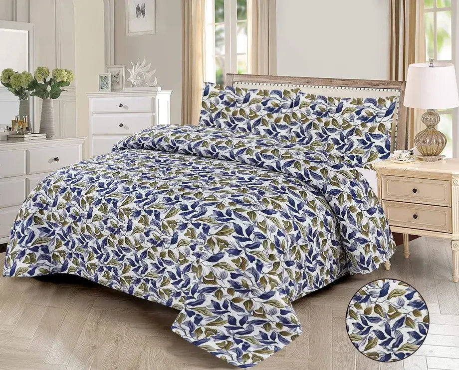 Royal Foliage Printed Bedspread - 3Pcs image 0