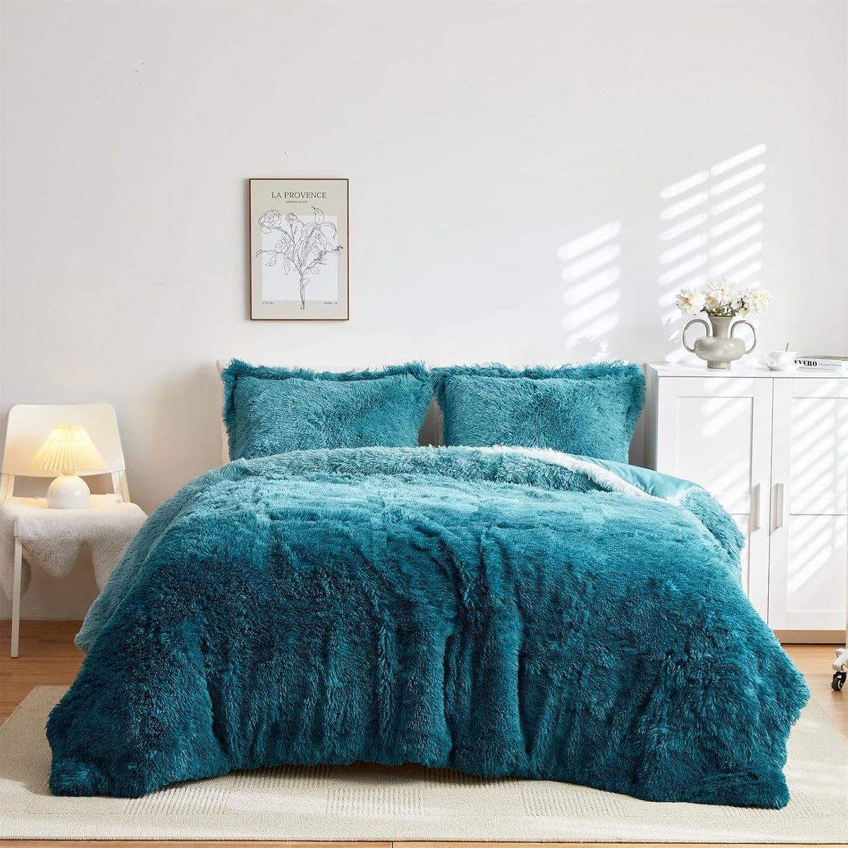 Shaggy Duvet Set - Teal image 0