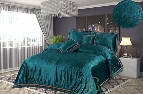 Self Design Velvet Bedsheet Zinc image 0