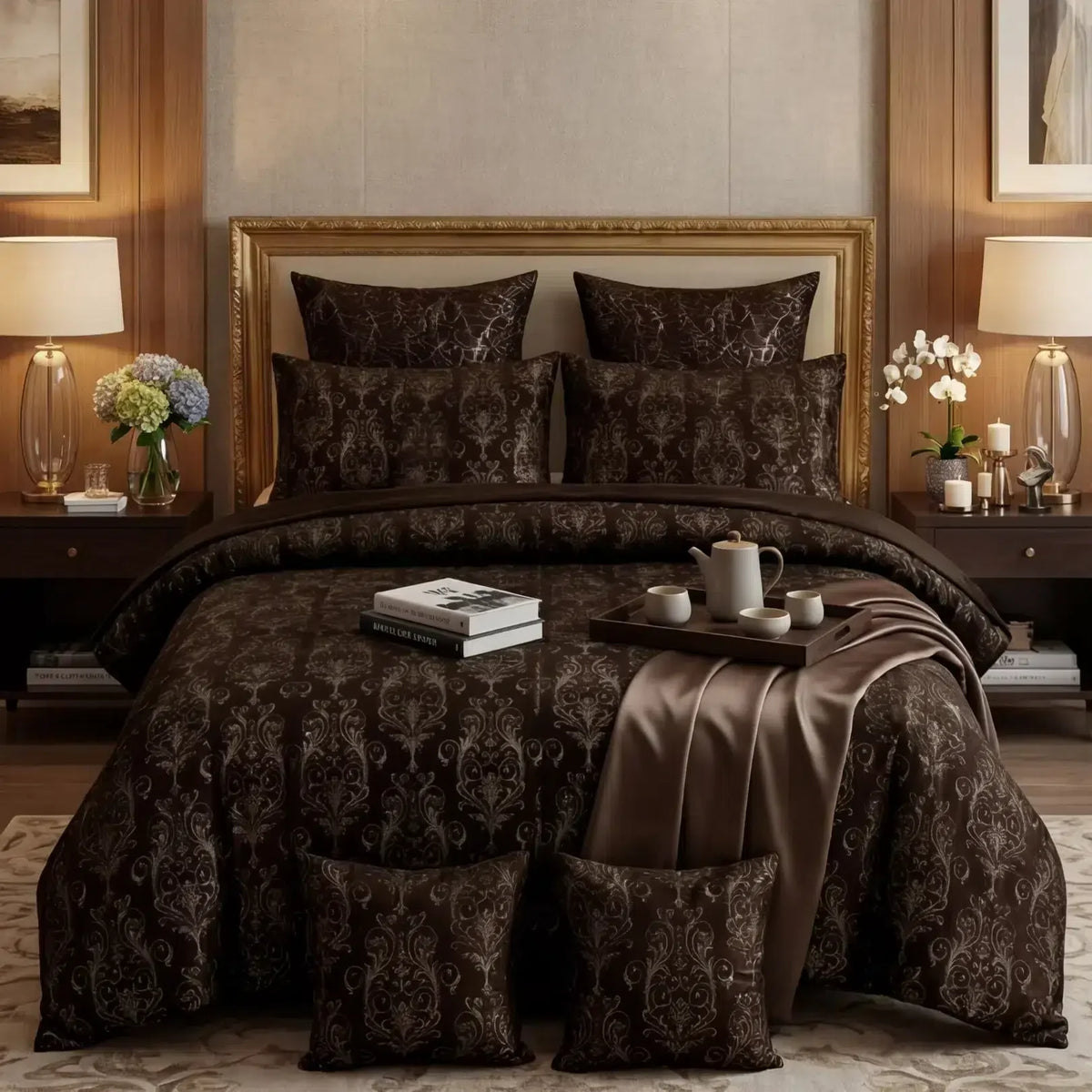 Texture Velvet Duvet Cover Set - Chocolate Brown image 0