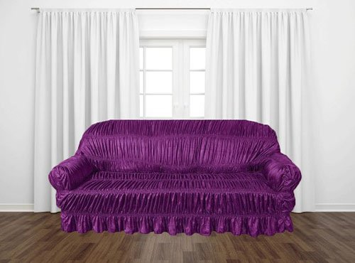 KNITTING JERSEY SOFA COVER - PURPLE image 0
