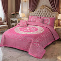 JACQUARD LUXURY PINK BEDSHEET SET- 5 PCS image 0