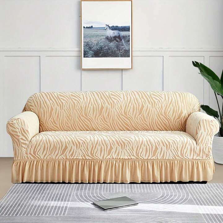 ZEBRA VELVET SOFA COVER - LIGHT SKIN image 0