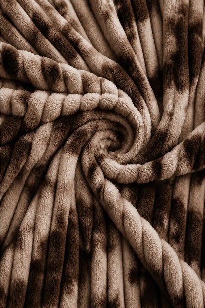 PREMIUM CORAL FLEECE BUBBLE BLANKET - MOCHA BROWN & TAUPE image 1