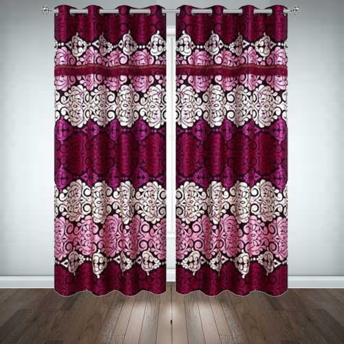 Printed Silk Curtains ( Pair ) image 0