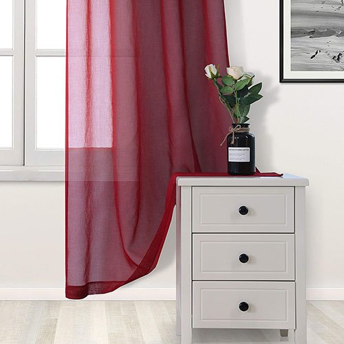 SHEER NET CURTAINS - MAROON image 1