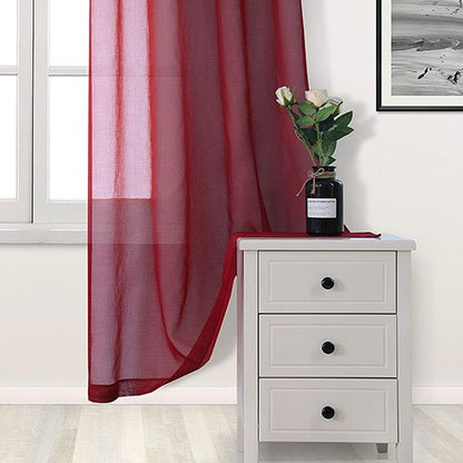 SHEER NET CURTAINS - MAROON image 1