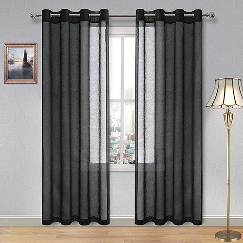 SHEER NET CURTAINS - BLACK image 0