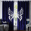 LUXURY VELVET BUTTERFLY CURTAINS - ROYAL BLUE & WHITE image 0