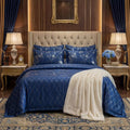 Texture Velvet Flat Bed Sheet Navy Blue image 0