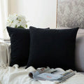 Plain Soft Feel Velvet Cushion Covers Black 16 x 16  ( Without Filling ) image 0