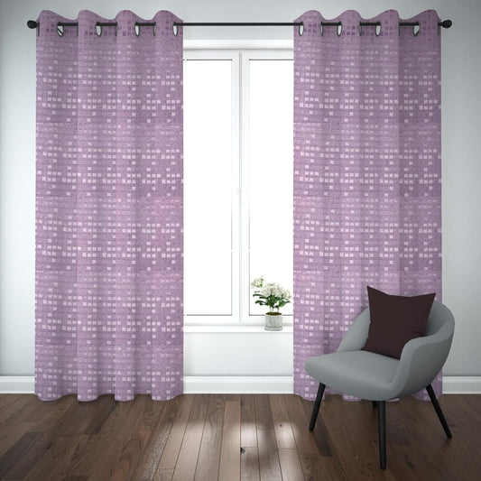 Export self dotted jacquard curtains Light Purple ( 2 Curtains Set ) image 0
