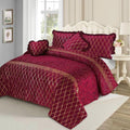 Luxury Elixir Velvet Bedset Maroon ( 5 PCS ) image 0