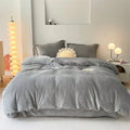 Velvet Reversible Duvet Cover Set - Grey image 0