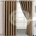 COPPER & BEIGE SPLENDID GREEK VELVET CURTAINS - SET OF 2 PANELS image 0