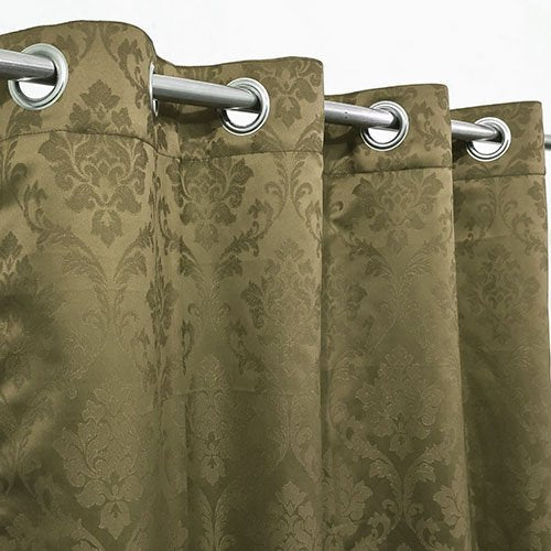 Export Quality Self Jacquard Curtains Mouse Brown ( 2 Curtain Set ) image 0