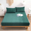 Premium Velvet Fitted Bed Sheet Zinc image 0