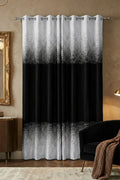 BLACK SPECKLED OMBRE VELVET CURTAINS – SET OF 2 PANELS image 0