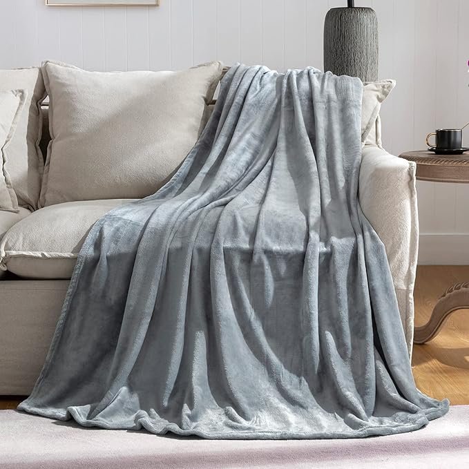 FLANNEL FLEECE BLANKET - SILVER GREY image 0