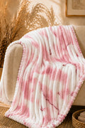 PREMIUM CORAL FLEECE BUBBLE BLANKET - BLUSH PINK & WHITE image 0