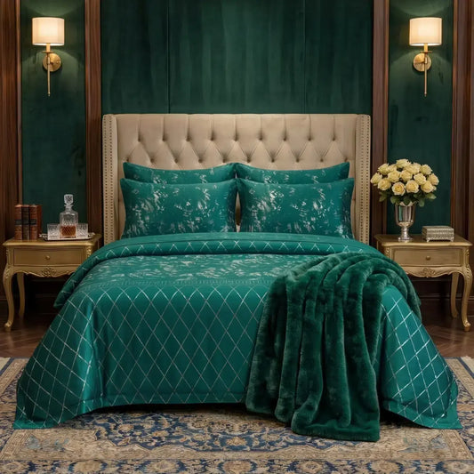 Texture Velvet Flat Bed Sheet Green image 0