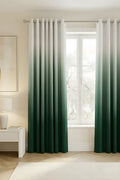 EMERALD GREEN DIP-DYE OMBRE VELVET CURTAINS – SET OF 2 PANELS image 0