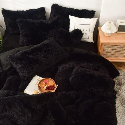 Shaggy Duvet Set - Black image 1