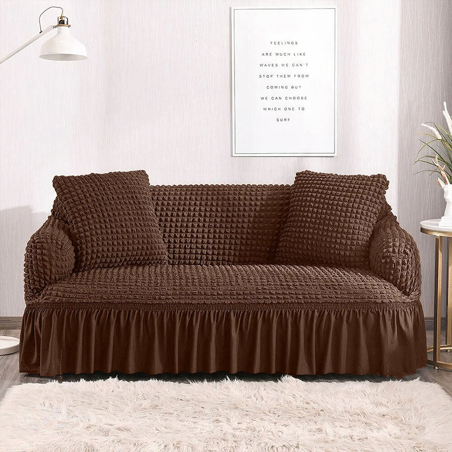 FITTED BUBBLE SOFA COVER - BROWN image 0