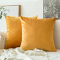 Plain Soft Feel Velvet Cushion Covers Gold 16 x 16  ( Without Filling ) image 0