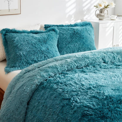 Shaggy Duvet Set - Teal image 1