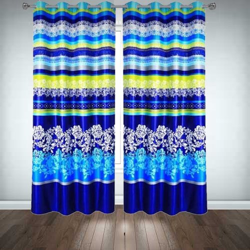 Printed Silk Curtains ( Pair ) image 0
