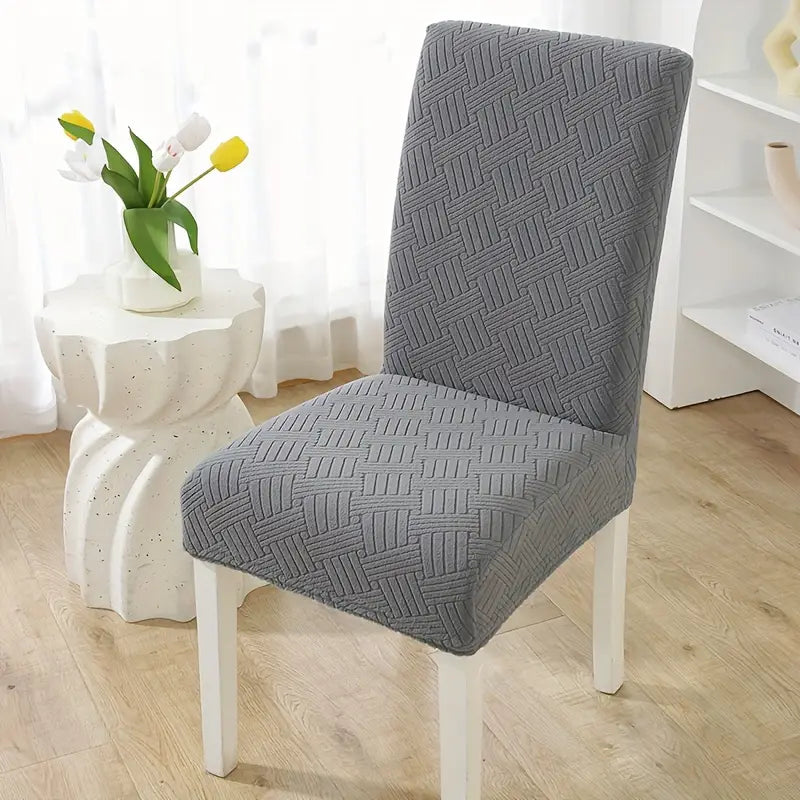 Stripe Jacquard Chair Covers - Grey image 0