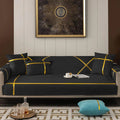 Velvet Sofa Runner with Cushion Covers Black image 0