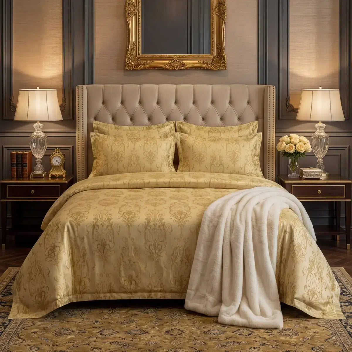 Texture Velvet Flat Bed Sheet Gold image 0