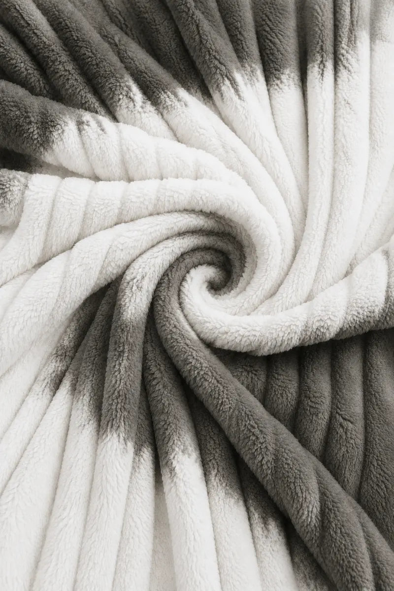 PREMIUM CORAL FLEECE BUBBLE BLANKET - GREY & WHITE image 1