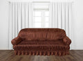 KNITTING JERSEY SOFA COVER - CHOCOLATE BROWN image 0