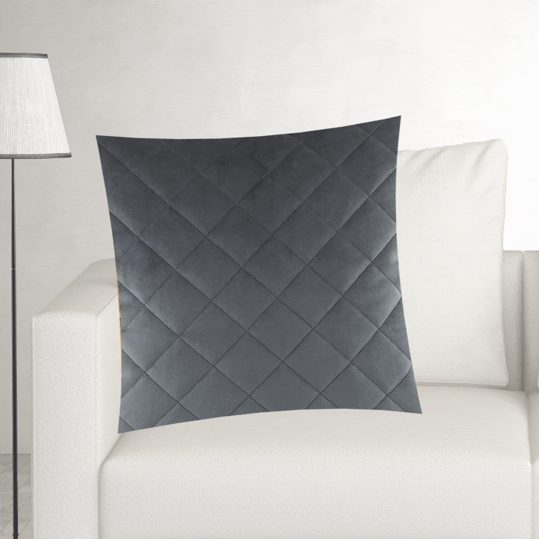 Self Jacquard Quilted Cushion Cover Grey ( 5 Covers ) image 0
