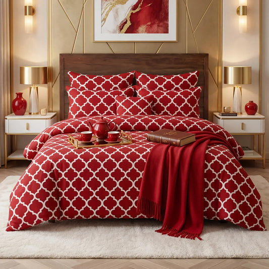 RED PENDORA COMFORTER SET - 7 PCS image 0