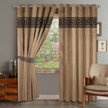 Luxury Velvet Curtains Front Versace Border - Dull Brown And Black image 0