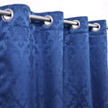 Export Quality Self Jacquard Curtains Blue ( 2 Curtain Set ) image 0