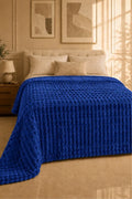 TEXTURED PLUSH BLANKET - ROYAL BLUE image 0